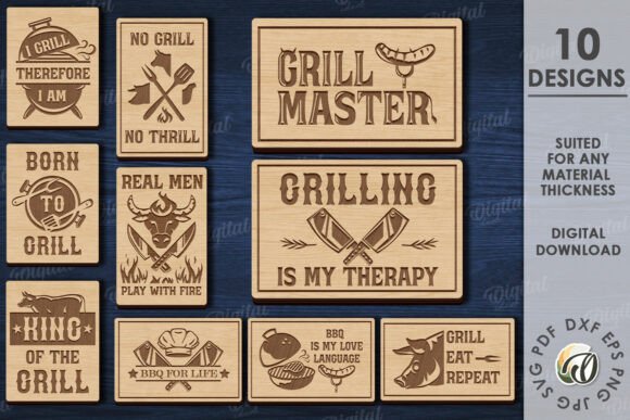 BBQ Cutting Board Bundle Laser Cut: Creative Designs