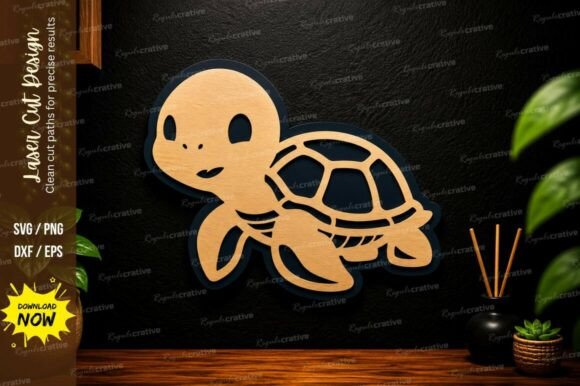 Charming Turtle Laser Cut SVG for Creative Projects