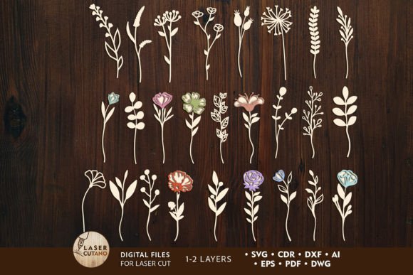 Decorative Flowers Bundle Templates for Creative Crafting