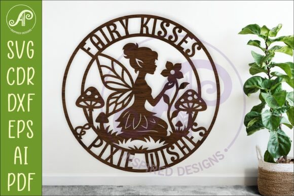 Enchanting Nursery Decor with Fairy Kisses, Pixie Wishes SVG Wall Sign