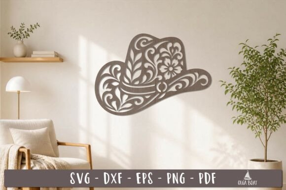 Floral Cowboy Hat SVG Laser Cut: A Creative Design Asset