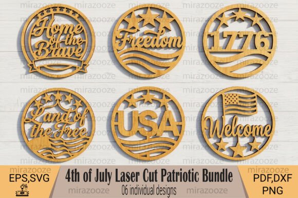 Patriotic Laser Cut Designs for Independence Day Decor