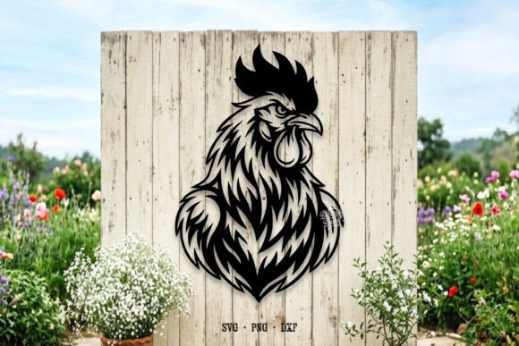 Rooster SVG & Chicken Head DXF for Laser Cut Projects